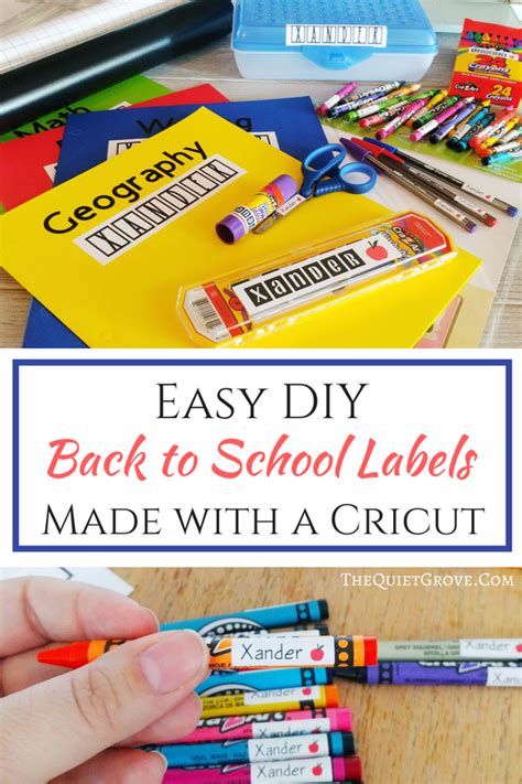 how to label pencils|Labeling School Supplies with your Cricut .